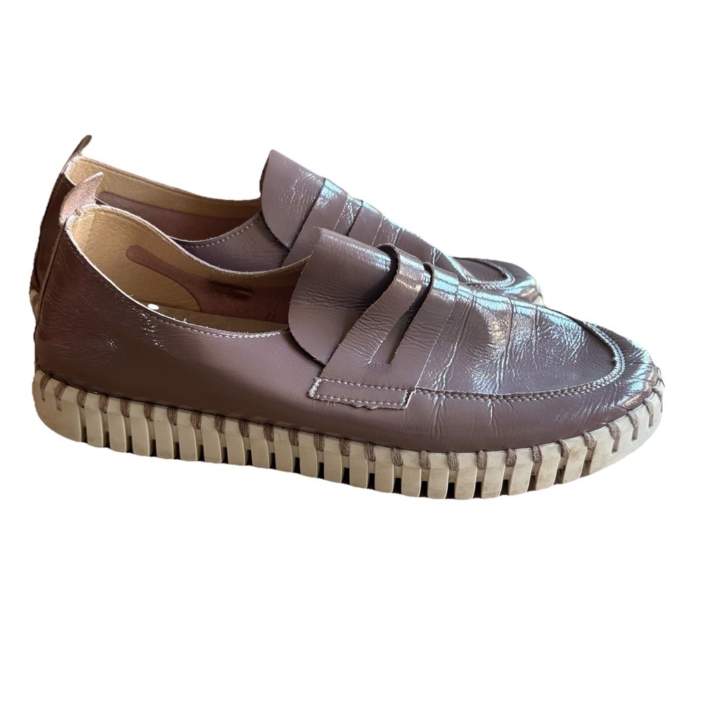 ILSE JACOBSEN Patent Leather Tulip Loafers Lilac Purple Shoes SZ EU 39; US 8.5